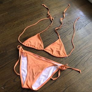 Victoria Secret String Triangle Bikini Apricot S